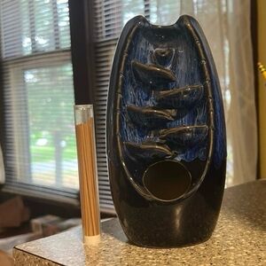 backflow Black and Blue Incense Holder